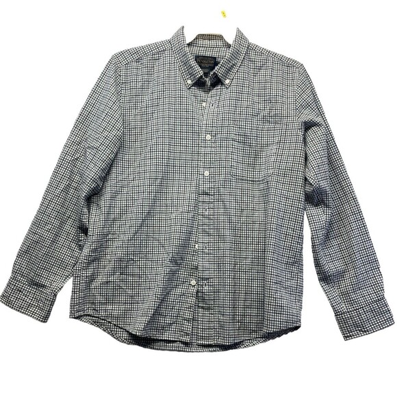 Pendleton Fitted Shirt Men Large Blue Plaid Virgin Wool Spandex Long Sleeve - Picture 1 of 4